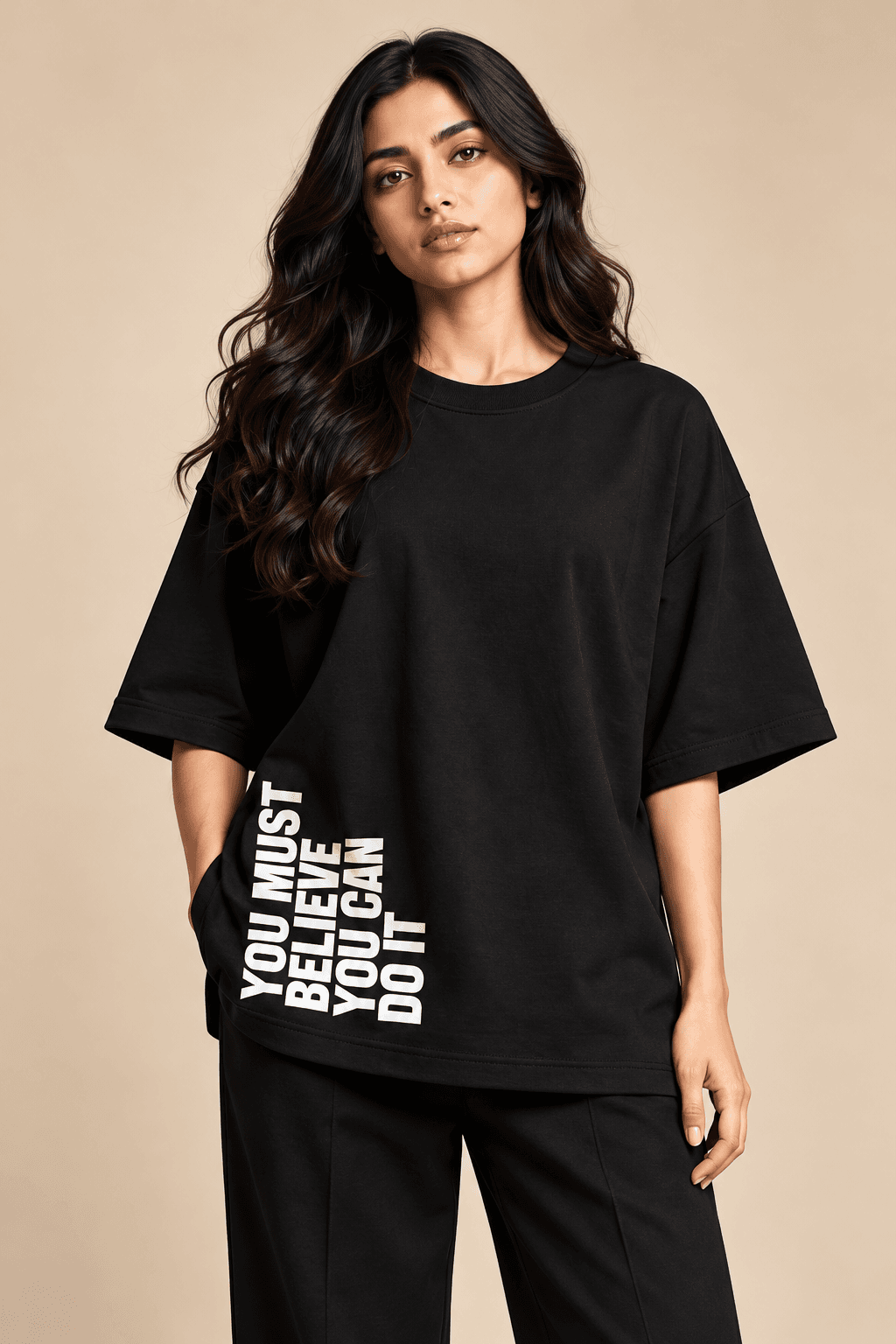 You Must Believe Graphic Oversized T-Shirt