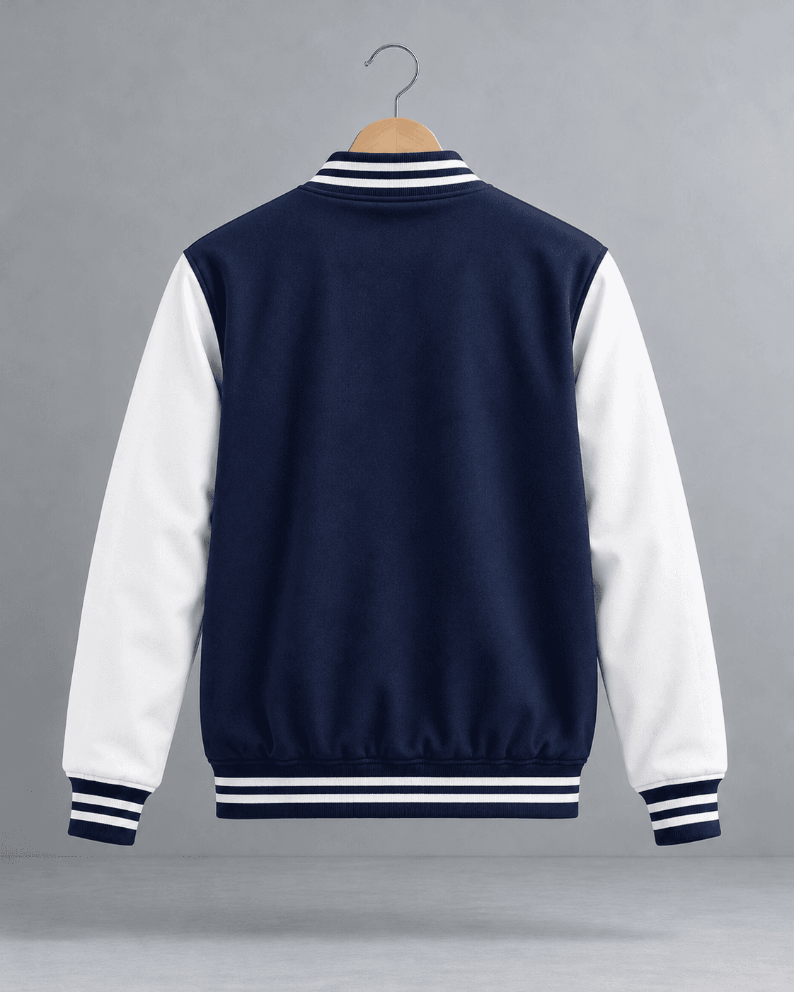 Classic Varsity Baseball Jacket – Navy Blue & Black | TARUM STUDIO