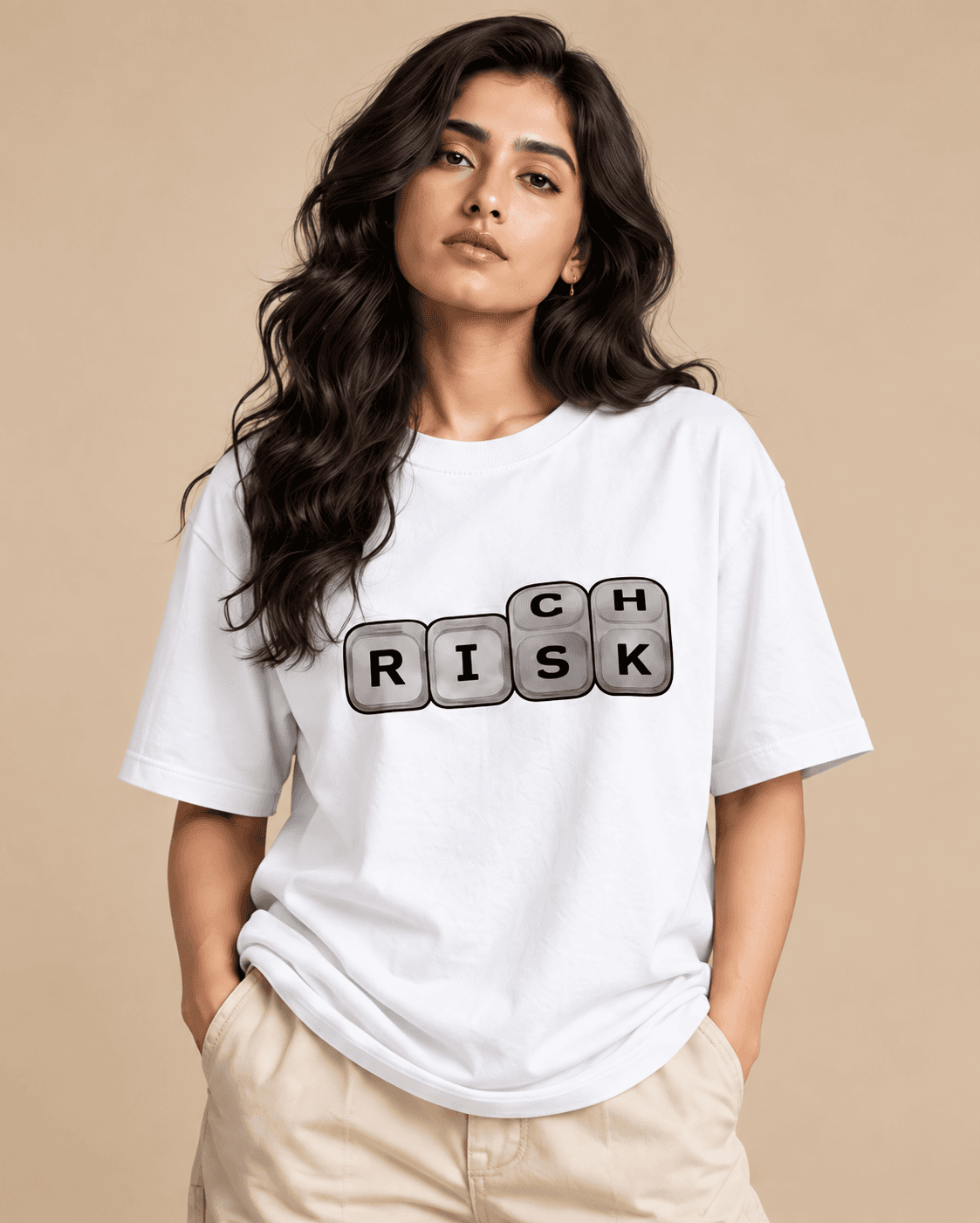 Risk / Rich Keycap Graphic Oversized T-Shirt