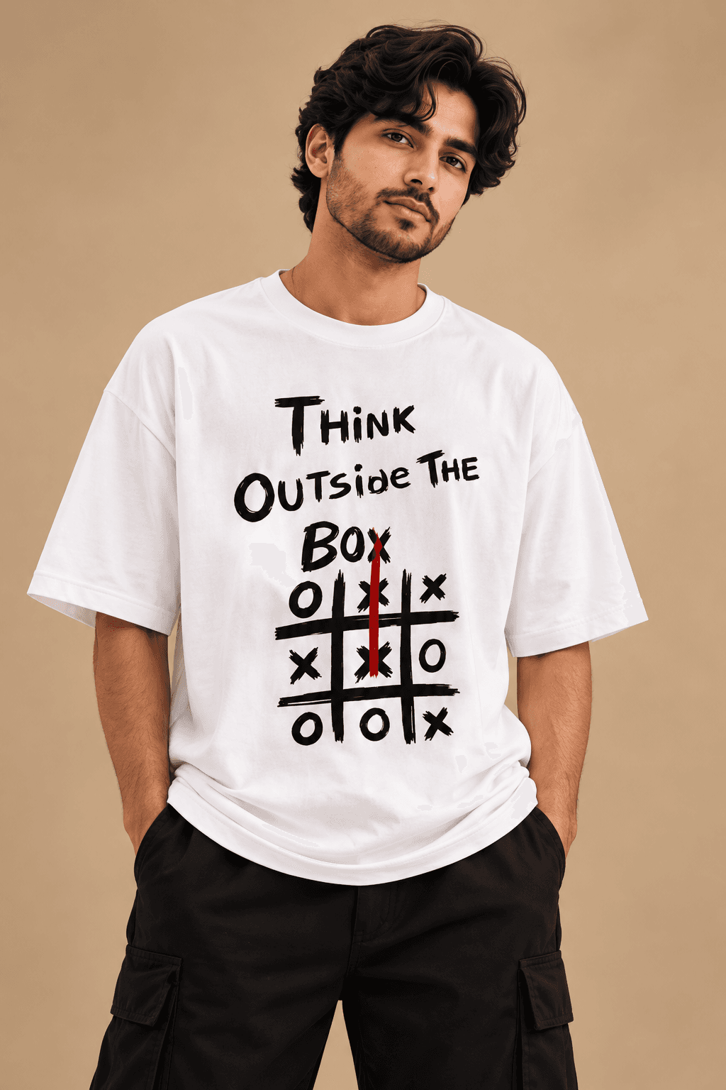 Think Outside the Box Graphic Oversized T-Shirt