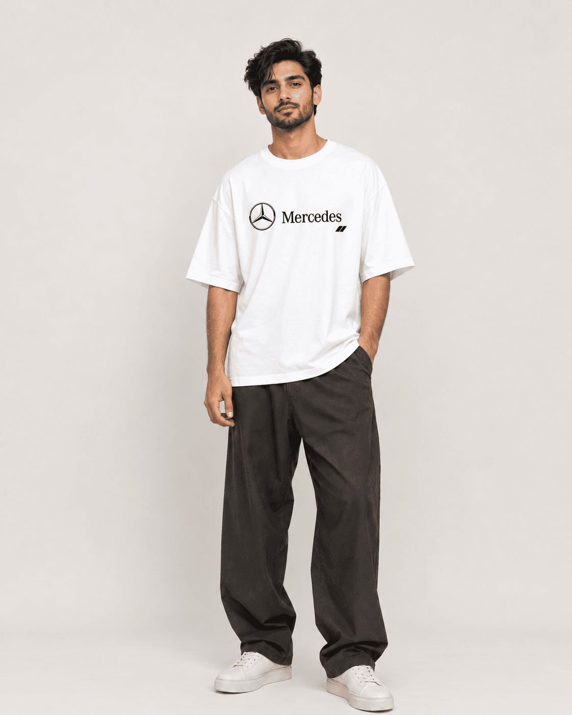 Mercedes AMG GT Graphic Oversized T-Shirt-White