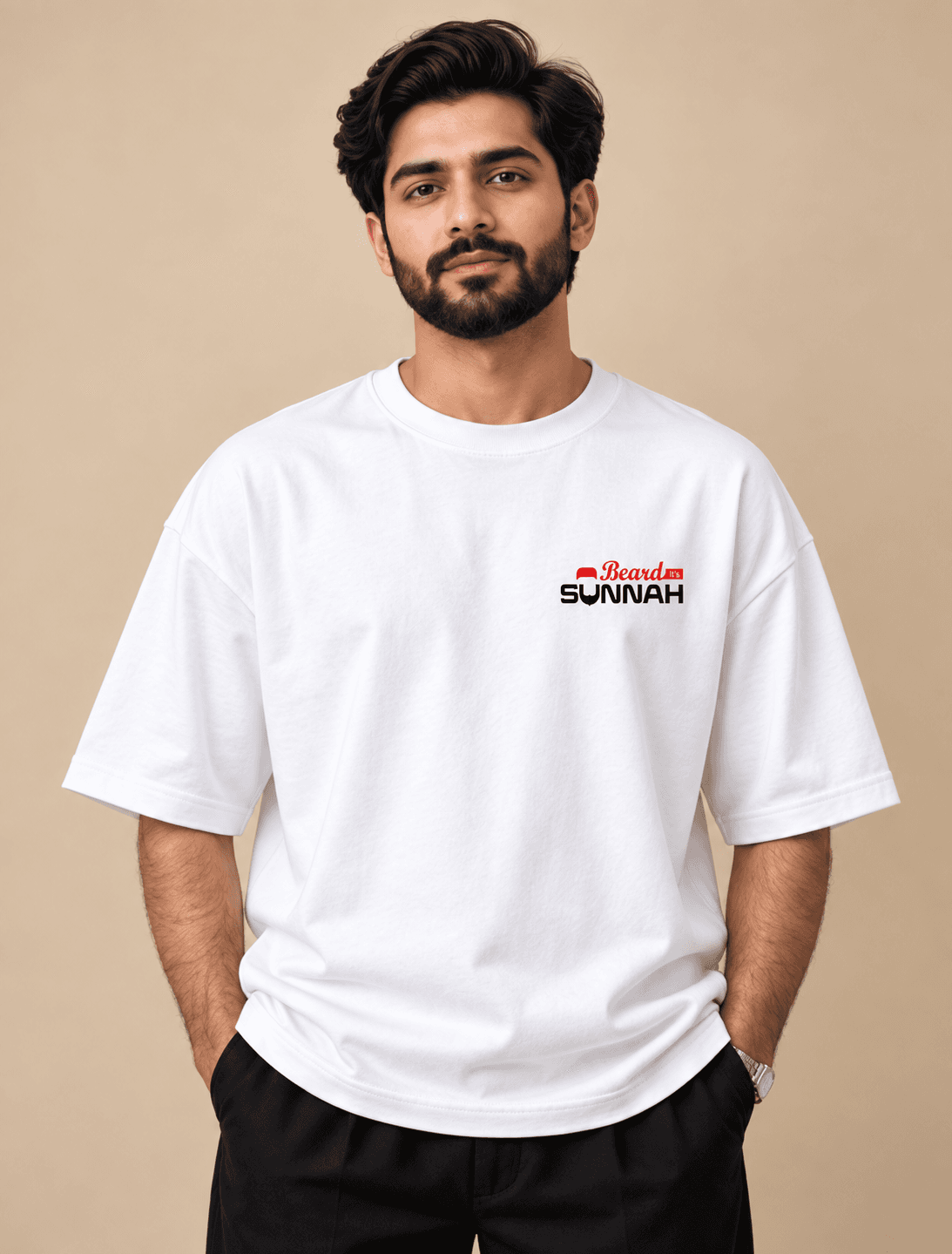 Beard It’s Sunnah Graphic Drop-Shoulder T-Shirt