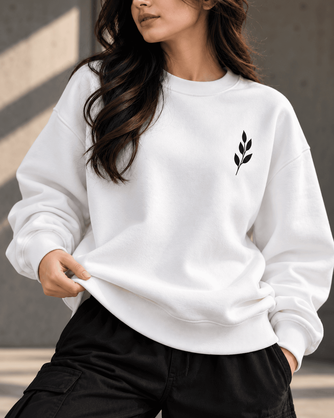 Minimal Botanical Graphic Sweatshirt