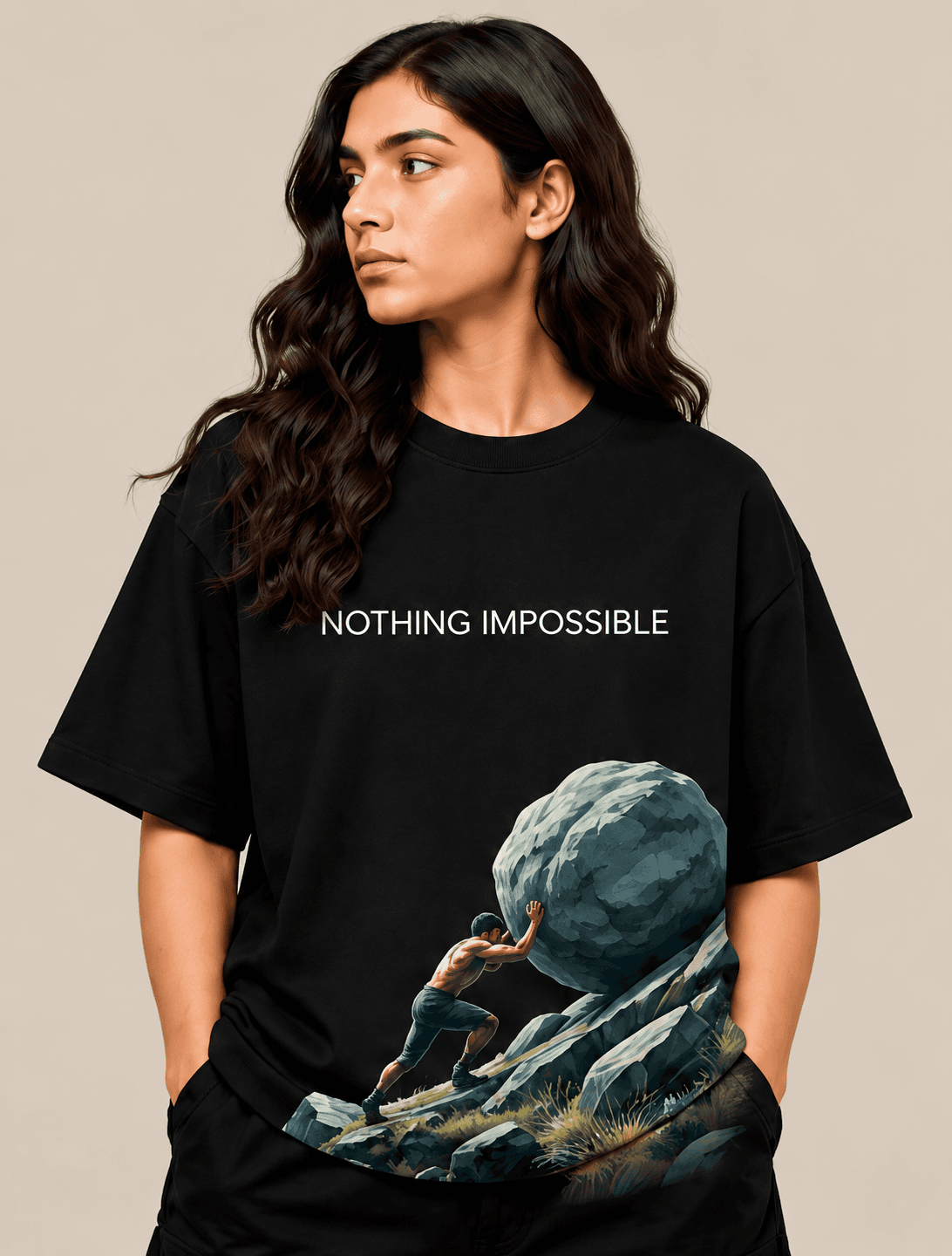 Nothing Impossible Graphic Oversized T-Shirt