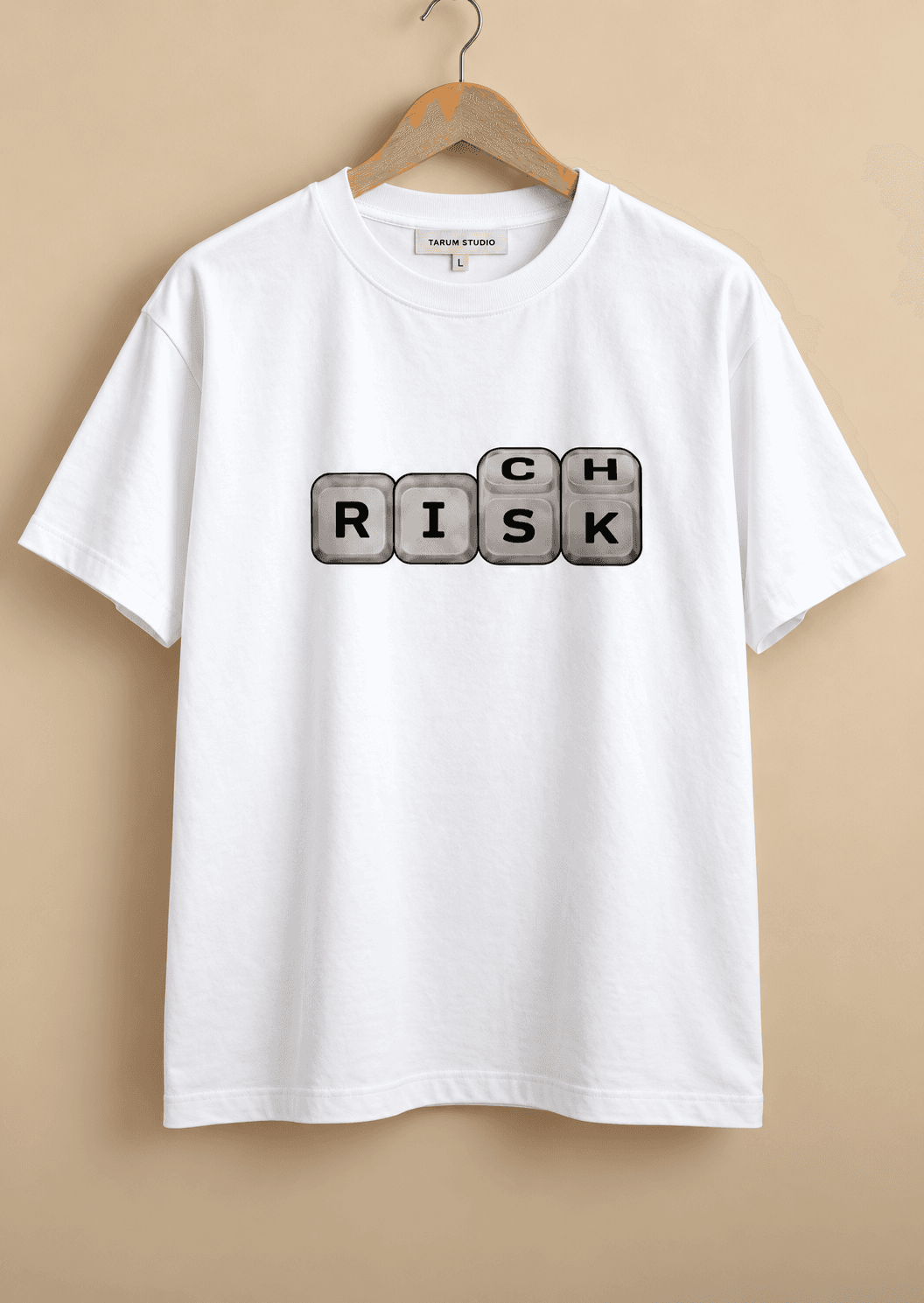 Risk / Rich Keycap Graphic Oversized T-Shirt