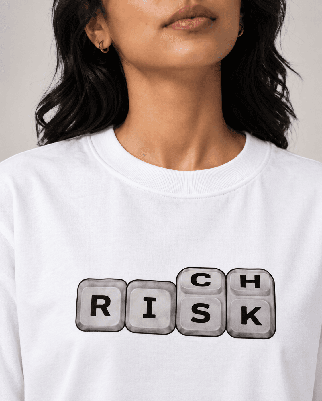 Risk / Rich Keycap Graphic Oversized T-Shirt