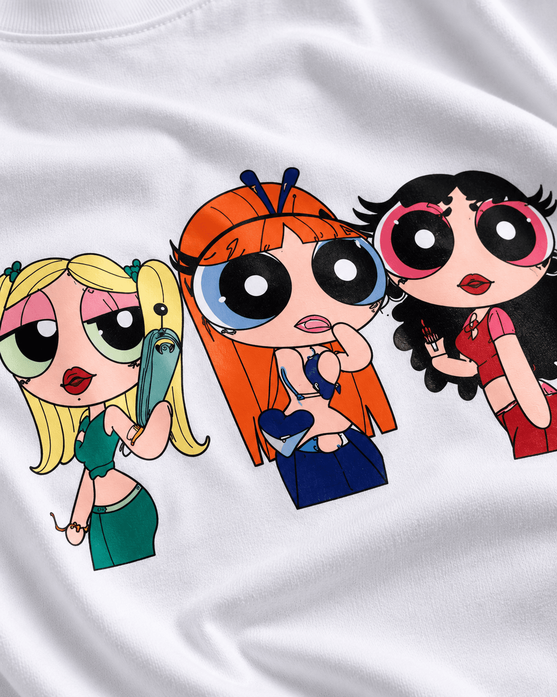 Powerpuff Girls Graphic Oversized T-Shirt – White
