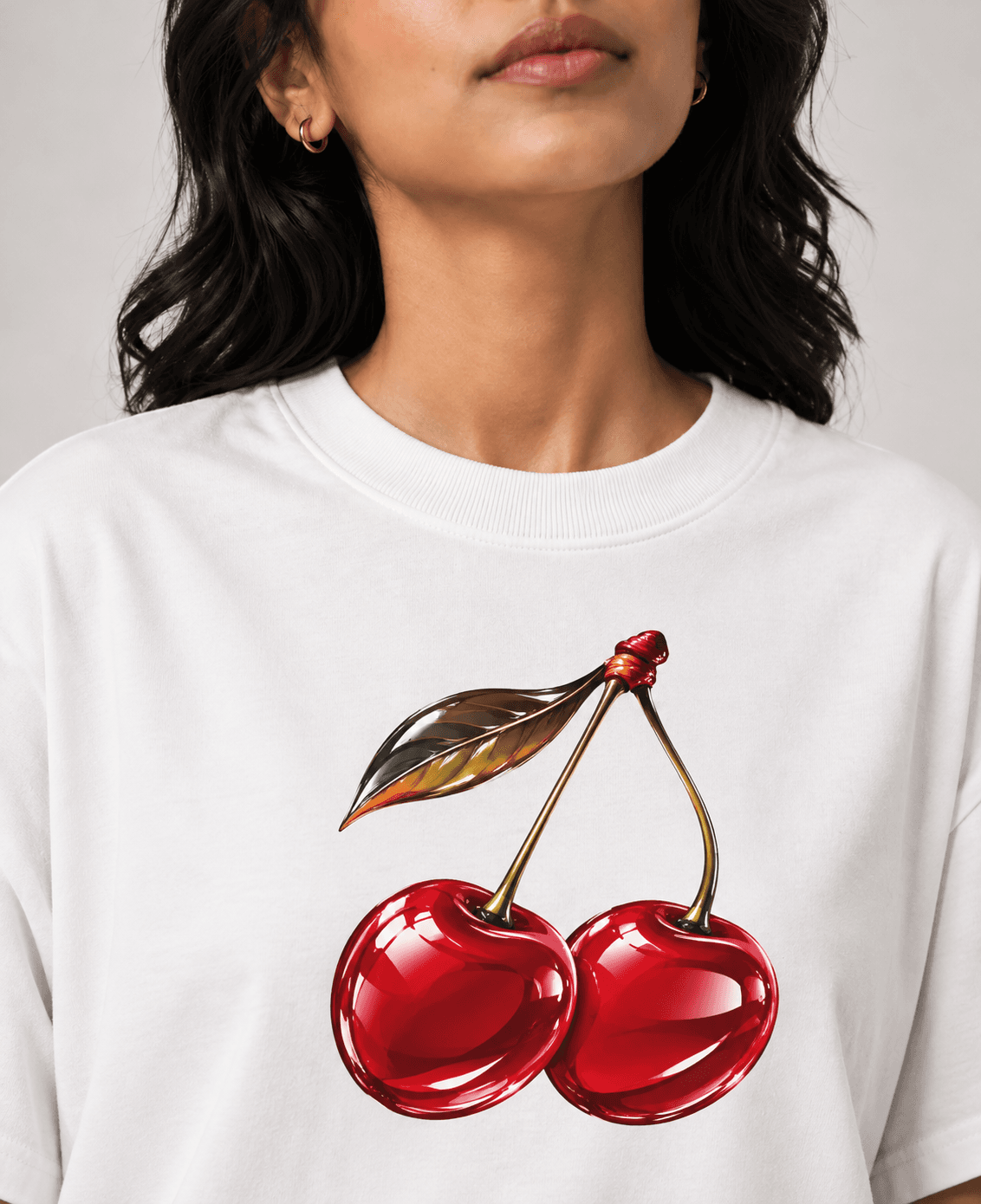 Cherry Graphic Oversized T-Shirt