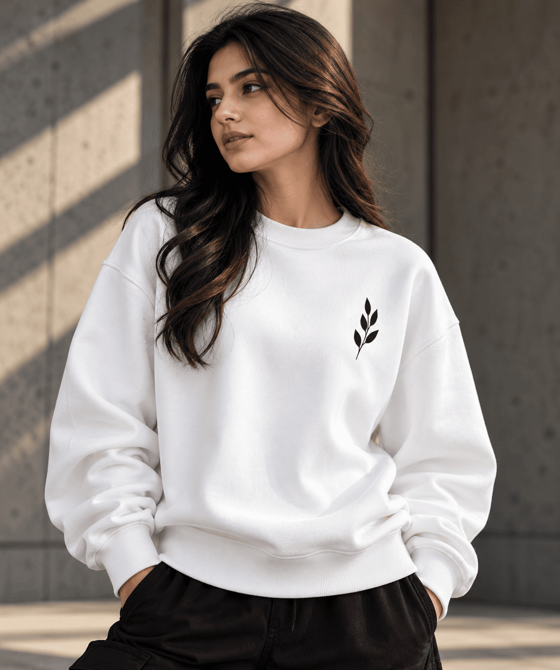 Minimal Botanical Graphic Sweatshirt