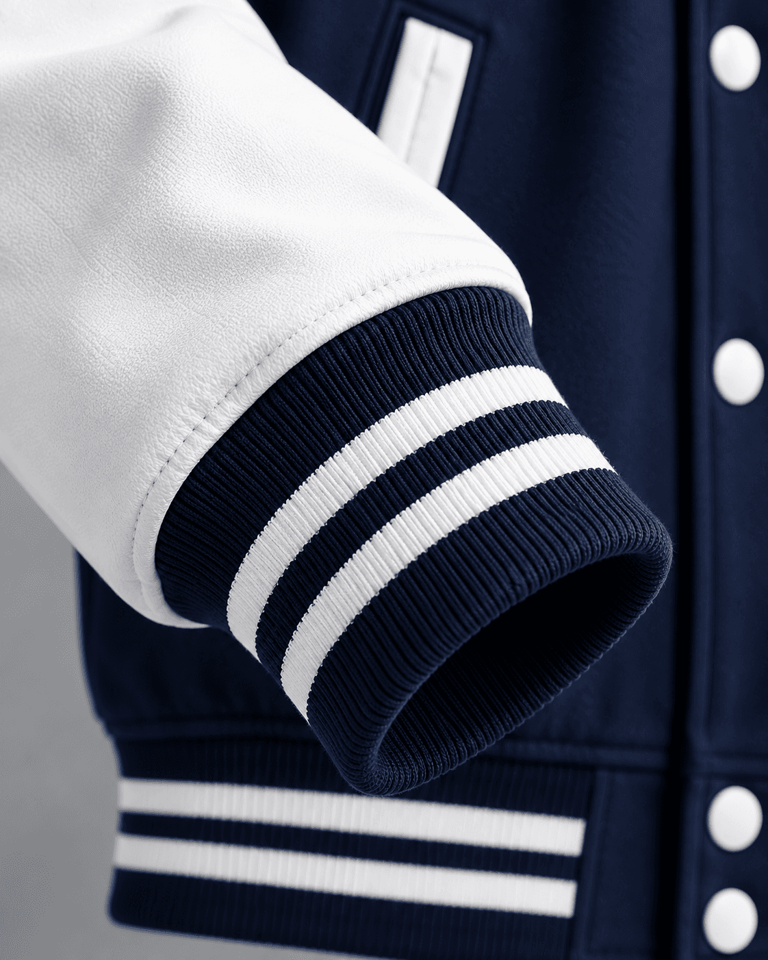 Classic Varsity Baseball Jacket – Navy Blue & Black | TARUM STUDIO
