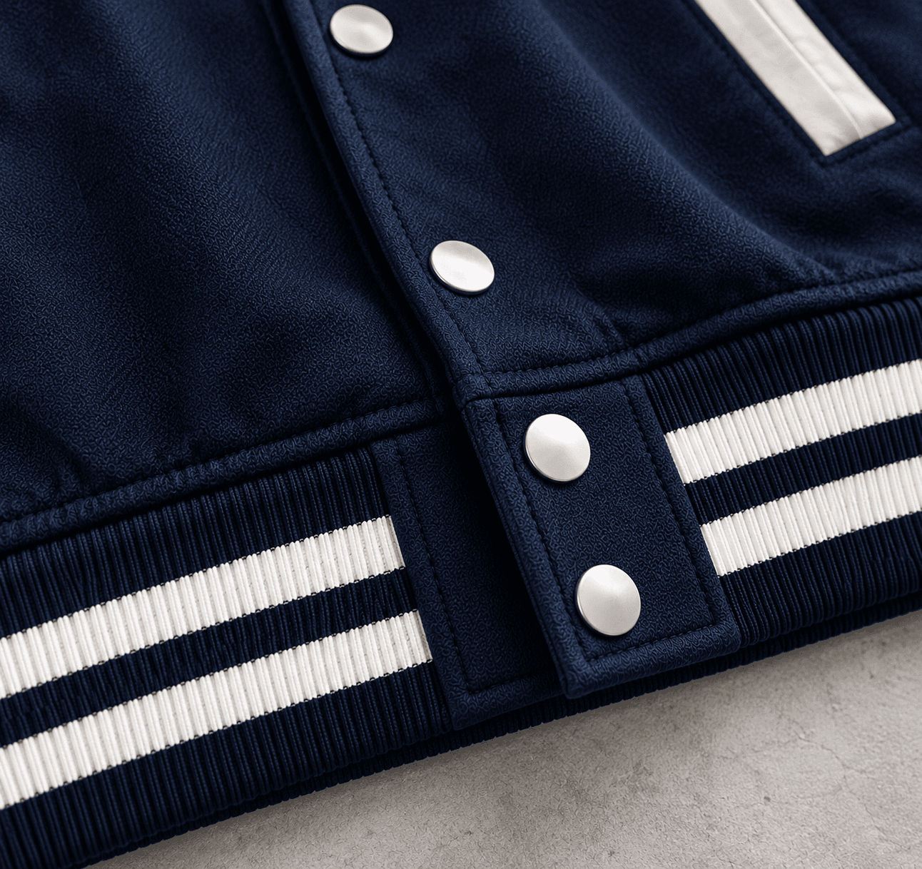 Classic Varsity Baseball Jacket – Navy Blue & Black | TARUM STUDIO