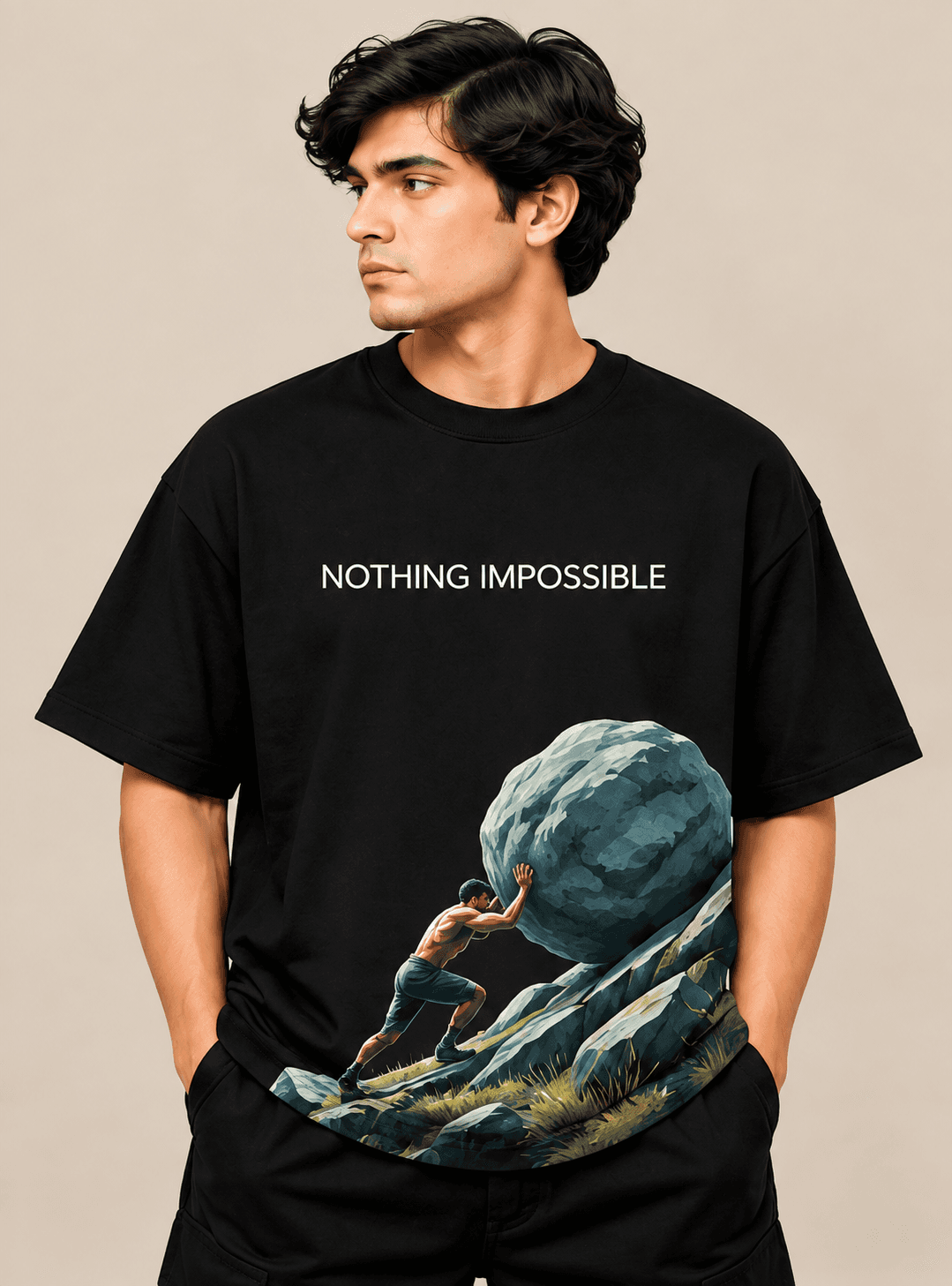 Nothing Impossible Graphic Oversized T-Shirt
