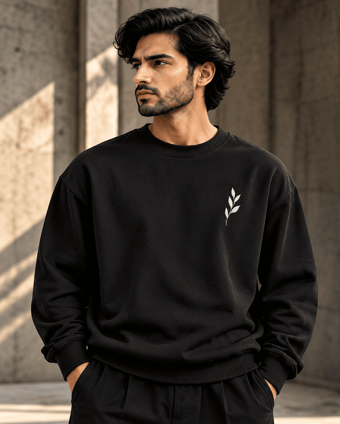 Minimal Botanical Graphic Sweatshirt